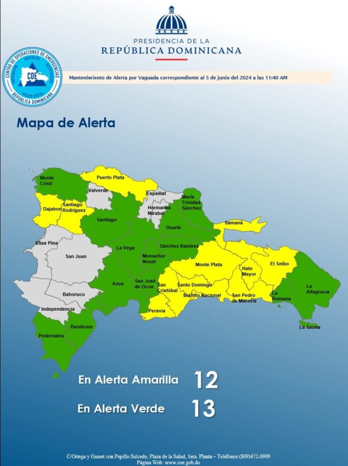 25 provincias siguen bajo alerta meteorológica por incidencia de vaguada (Foto: Fuente externa)