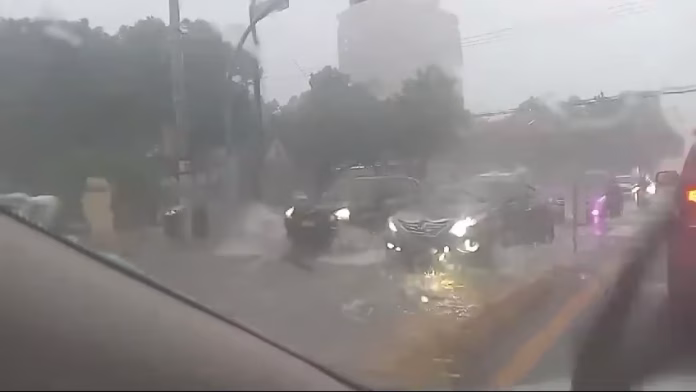 Han caído 82 milímetros de agua en tres horas, según Onamet
