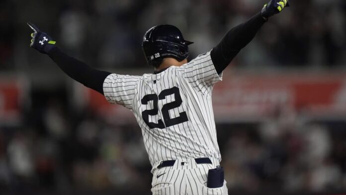 La camiseta 22 de los New York Yankees, la que le corresponde al dominicano Juan Soto, está dentro de las 10 más vendidas de acuerdo con MLBShop.com, que es la tienda oficial online de la MLB. (AP)