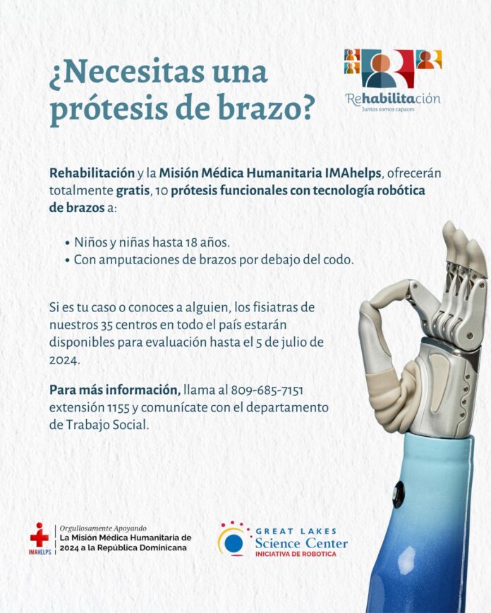 Rehabilitación, IMAHELPS y la Misión Humanitaria, equiparán a 10 niños, niñas y jóvenes de prótesis robóticas de brazo de manera gratuita