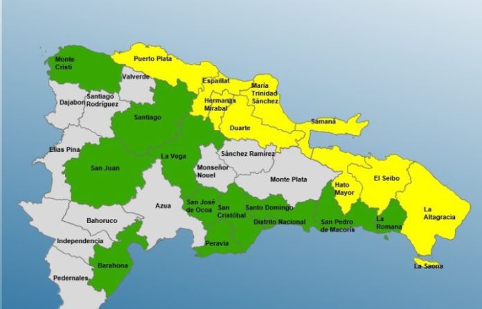 El DN y 26 provincias en alerta debido a lluvias que caen sobre el país
