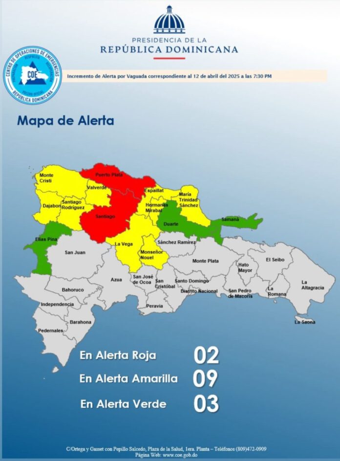 Mapa con las provincias bajo alerta meteorológica (Foto: fuente externa) Mapa con las provincias bajo alerta meteorológica (Foto: fuente externa)