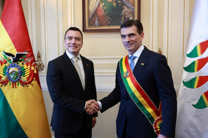 noboa-3 Rodrigo Paz se reúne con Noboa para "reiniciar" la cooperación entre Bolivia y Ecuador