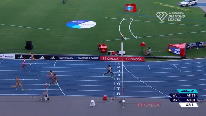 Marileidy Paulino ganó los 400 metros planos de la Liga Diamante en Francia con un tiempo de 48.48
