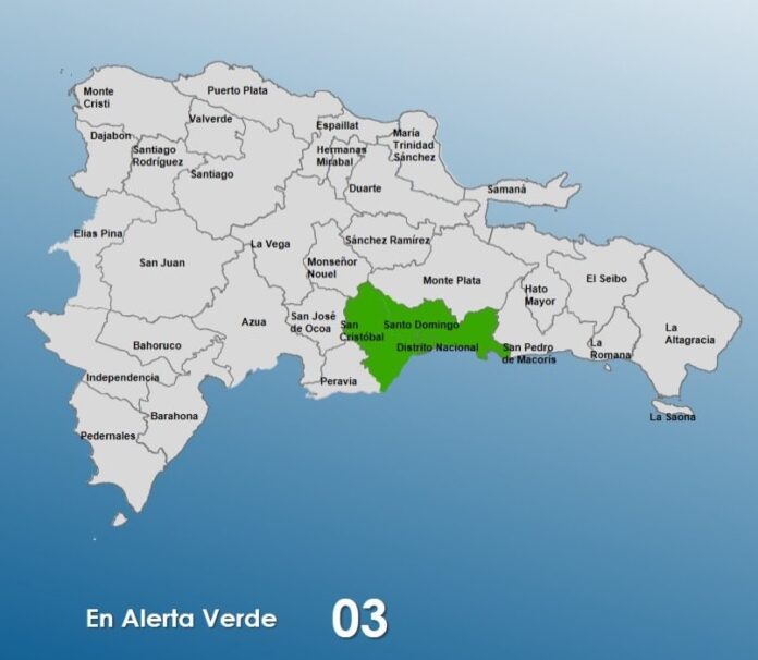 El COE coloca 02 provincias y el Distrito Nacional en alerta verde El COE coloca 02 provincias y el Distrito Nacional en alerta verde